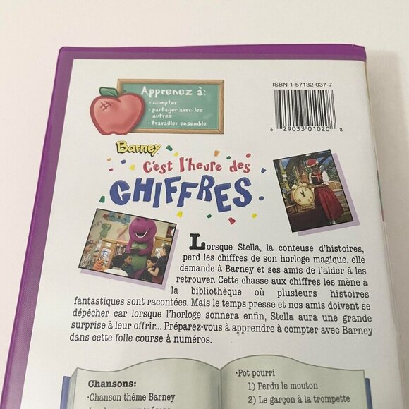 1997 Barney C’est L’heure Des Chiffres VHS FRENCH Clamshell - Picture 5 of 16
